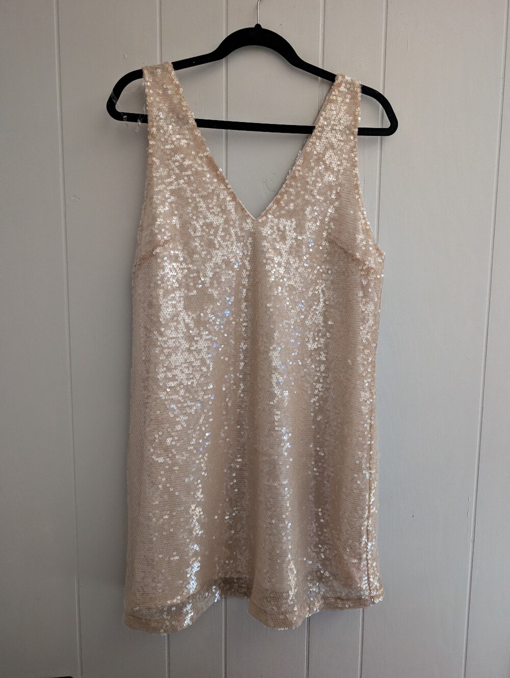 a new day Sequin V-Neck Shift Dress in Champagne Blush